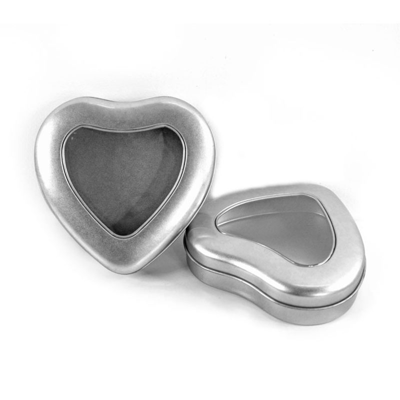 plain cosmetic heart tin 